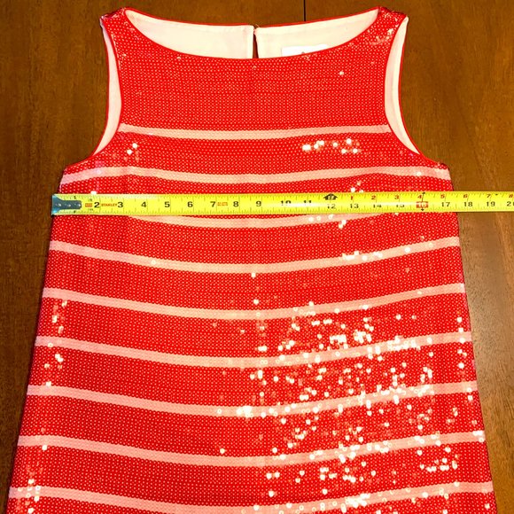 Pink Kate Spade Caution to the Wind Sleeveless Striped Sequin Shift Dress 4 - Picture 5 of 9
